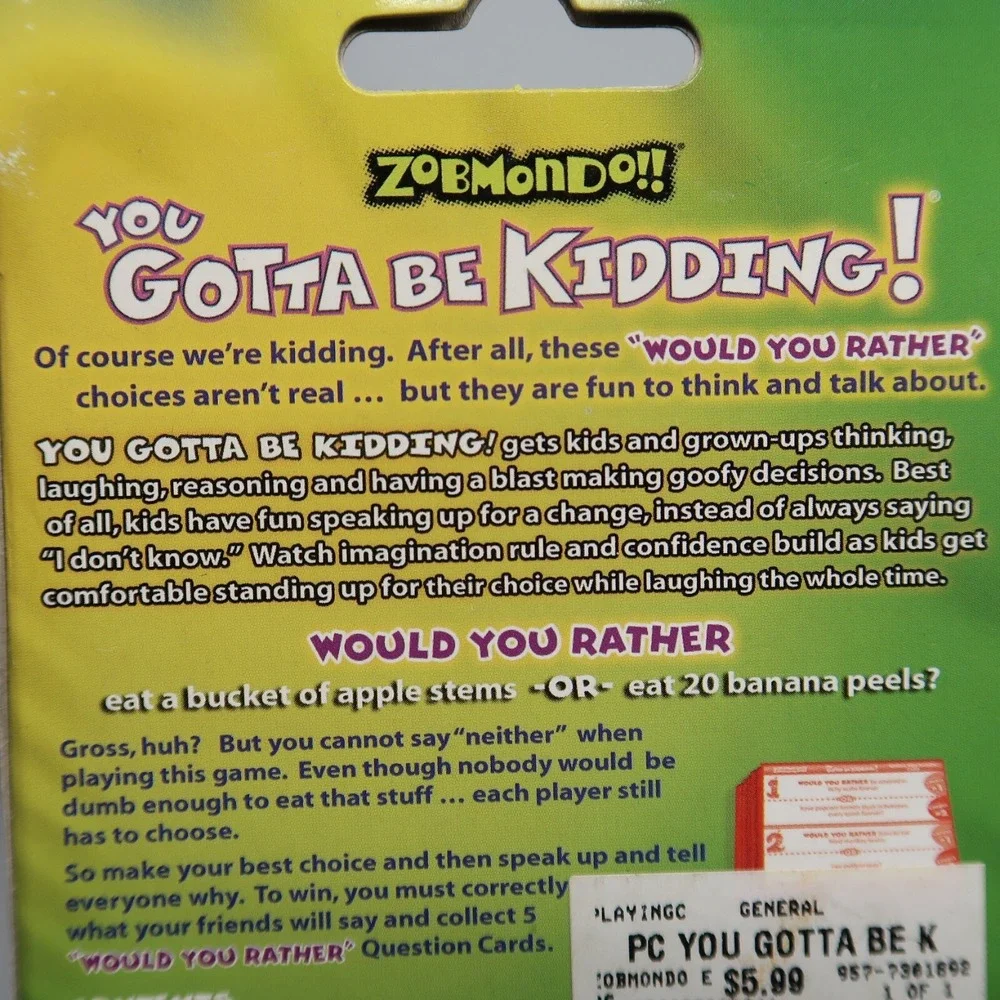 You Gotta Be‎ Kidding! Would You Rather & Phase 10 Card Game Lot of 2